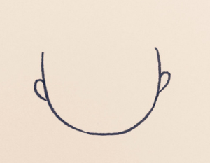 simple drawing of big head girl
